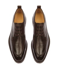 Chaussures derby en cuir marron foncé Bally