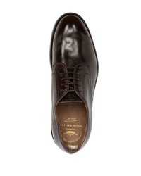 Chaussures derby en cuir marron foncé Officine Creative