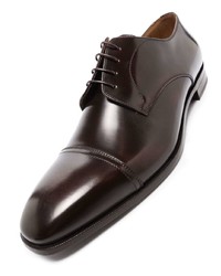 Chaussures derby en cuir marron foncé BOSS