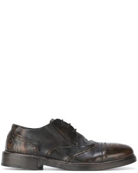 Chaussures derby en cuir marron foncé Marsèll