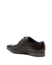 Chaussures derby en cuir marron foncé Bugatti