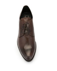 Chaussures derby en cuir marron foncé N°21