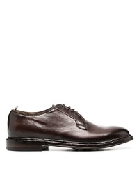 Chaussures derby en cuir marron foncé Officine Creative