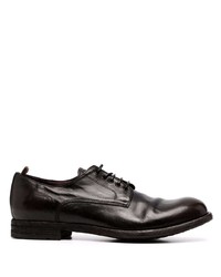 Chaussures derby en cuir marron foncé Officine Creative