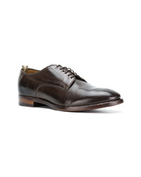 Chaussures derby en cuir marron foncé Officine Creative