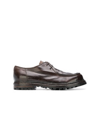 Chaussures derby en cuir marron foncé Officine Creative