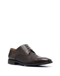 Chaussures derby en cuir marron foncé Corneliani