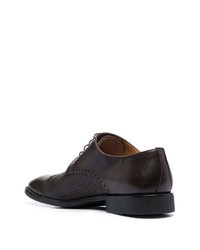 Chaussures derby en cuir marron foncé Corneliani