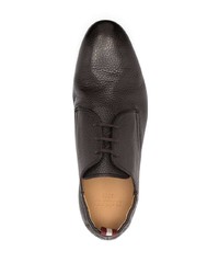 Chaussures derby en cuir marron foncé Bally