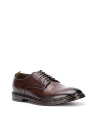 Chaussures derby en cuir marron foncé Officine Creative