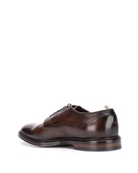 Chaussures derby en cuir marron foncé Officine Creative