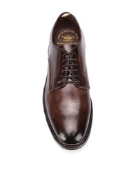 Chaussures derby en cuir marron foncé Officine Creative