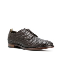 Chaussures derby en cuir marron foncé Officine Creative