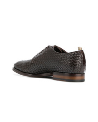 Chaussures derby en cuir marron foncé Officine Creative