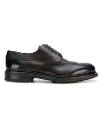 Chaussures derby en cuir marron foncé Salvatore Ferragamo