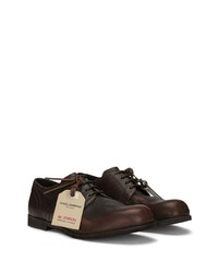 Chaussures derby en cuir marron foncé Dolce & Gabbana
