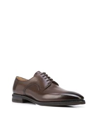 Chaussures derby en cuir marron foncé Bally