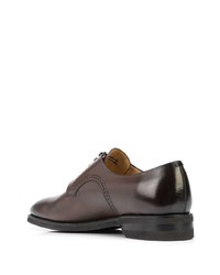 Chaussures derby en cuir marron foncé Bally