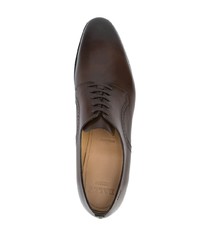 Chaussures derby en cuir marron foncé Bally