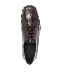 Chaussures derby en cuir marron foncé Stefan Cooke