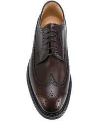 Chaussures derby en cuir marron foncé Church's