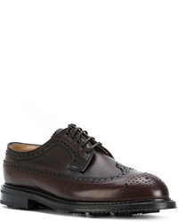 Chaussures derby en cuir marron foncé Church's