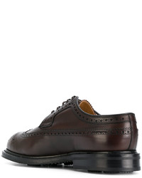 Chaussures derby en cuir marron foncé Church's