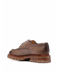 Chaussures derby en cuir marron Santoni