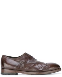 Chaussures derby en cuir marron Alberto Fasciani