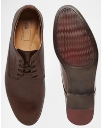 Chaussures derby en cuir marron Asos