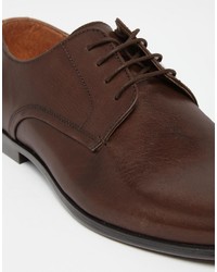 Chaussures derby en cuir marron Asos