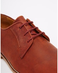 Chaussures derby en cuir marron