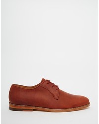 Chaussures derby en cuir marron