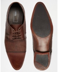 Chaussures derby en cuir marron Asos