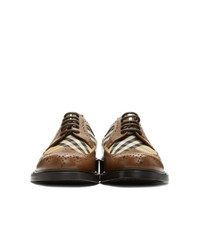 Chaussures derby en cuir marron Burberry