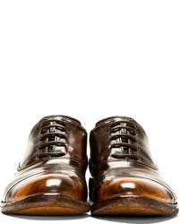 Chaussures derby en cuir marron Officine Creative