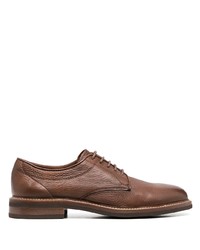 Chaussures derby en cuir marron Brunello Cucinelli