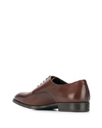 Chaussures derby en cuir marron Giorgio Armani
