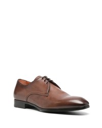 Chaussures derby en cuir marron Santoni