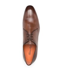 Chaussures derby en cuir marron Santoni