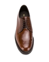 Chaussures derby en cuir marron Brunello Cucinelli