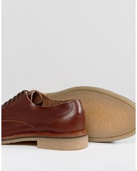 Chaussures derby en cuir marron Asos