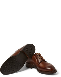 Chaussures derby en cuir marron