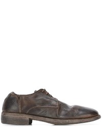 Chaussures derby en cuir marron Guidi