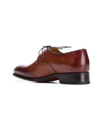 Chaussures derby en cuir marron Santoni