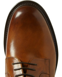 Chaussures derby en cuir marron