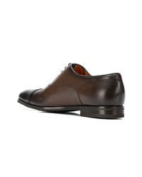 Chaussures derby en cuir marron Santoni