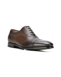 Chaussures derby en cuir marron Santoni