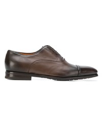 Chaussures derby en cuir marron Santoni