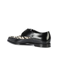 Chaussures derby en cuir noires et blanches Saint Laurent